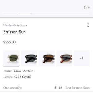 Oliver Peoples Errisson Sun Glasses - Green and Clear